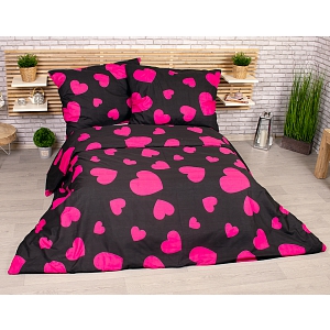 Francouzské povlečení 220x200+2x70x90 Srdce