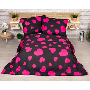 Francouzské povlečení 220x200+2x70x90 Srdce