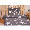 Mikroplyšové povlečení Premium 140x200+70x90 Hvězdy v světle šedém
