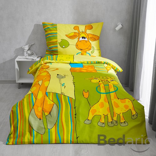 Bavlněné povlečení 140x200+70x90 Žirafa