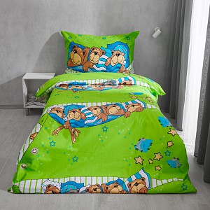 Bavlněné povlečení Exclusive 140x200+70x90 Spící  medvědi