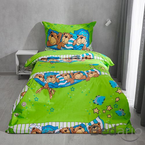 Bavlněné povlečení Exclusive 140x200+70x90 Spící  medvědi