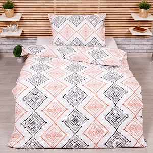 Krepové povlečení 140x200+70x90 Kosočtverce