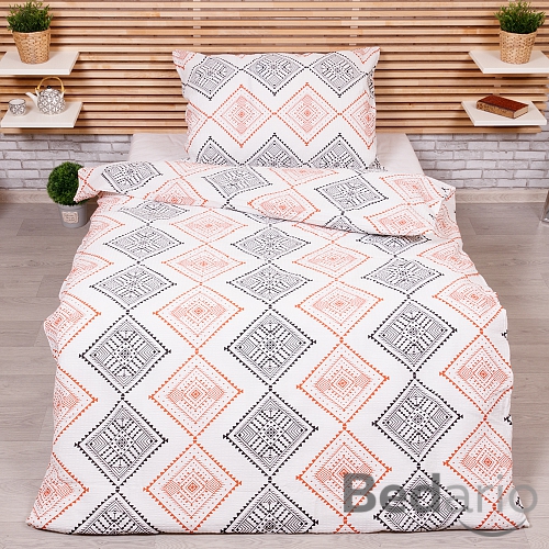 Krepové povlečení 140x200+70x90 Kosočtverce