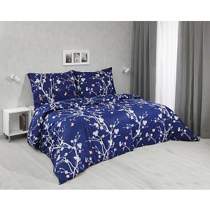 Bavlněné povlečení 140x200+70x90 Sakura modrá