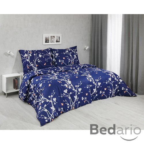 Bavlněné povlečení 140x200+70x90 Sakura modrá