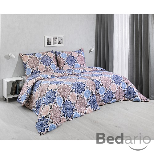 Flanelové povlečení 140x200+70x90 Mandaly modré