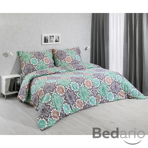 Flanelové povlečení 140x200+70x90 Mandaly zelené