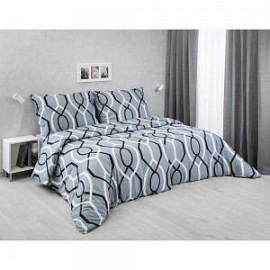 Flanelové povlečení 140x200+70x90 Mřížky šedé