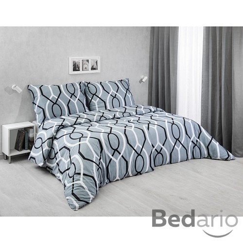 Flanelové povlečení 140x200+70x90 Mřížky šedé