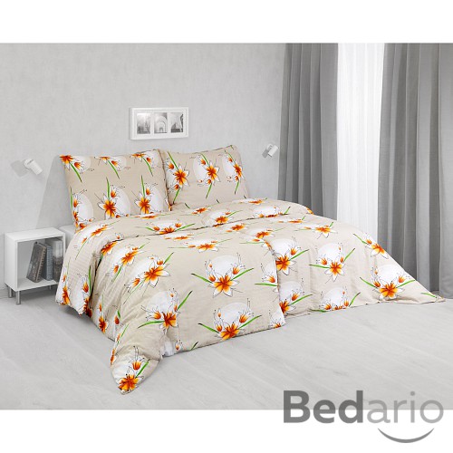 Krepové povlečení STANDARD 140x200+70x90 Lilie oranžové