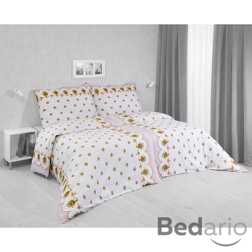 Krepové povlečení STANDARD 140x200+70x90 Bouquet vínový