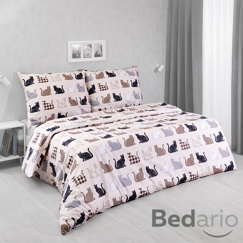 Francouzské ranforcé bavlněné povlečení 220x200+2x70x90 Kočky