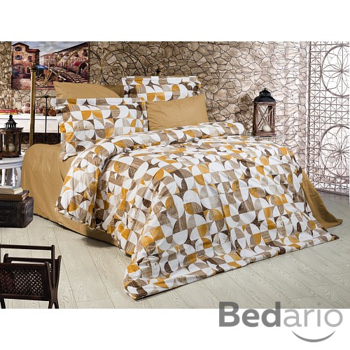 Krepové povlečení DeLuxe 140x200+70x90 Diego gold