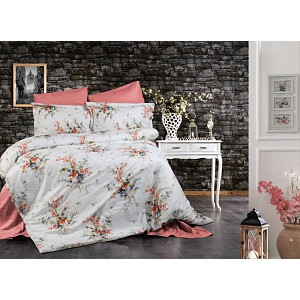 Krepové povlečení DeLuxe 140x200+70x90 Blue bouquet