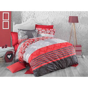 Bavlněné povlečení DELUX RED STRIPES 140x200+70x90