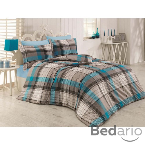 Francouzské bavlněné povlečení DELUX SQUARE STRIPES 220x200+2x70x90