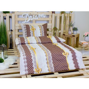 Bavlněné povlečení Nancy gold 140x200+70x90