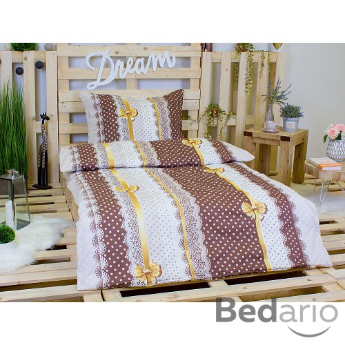 Bavlněné povlečení Nancy gold 140x200+70x90