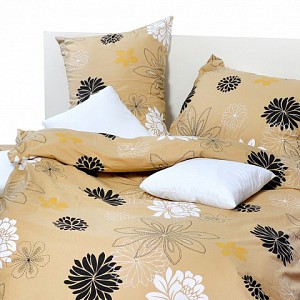 Bavlněný povlak květinová variace béžová 40x40