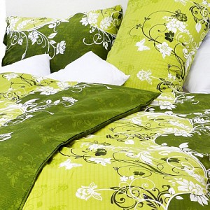Bavlněný povlak květy zelené 40x40