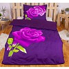 3D povlečení 140x200+70x90 Růže fialová