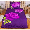 3D povlečení 140x200+70x90 Růže fialová