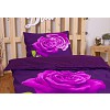 3D povlečení 140x200+70x90 Růže fialová