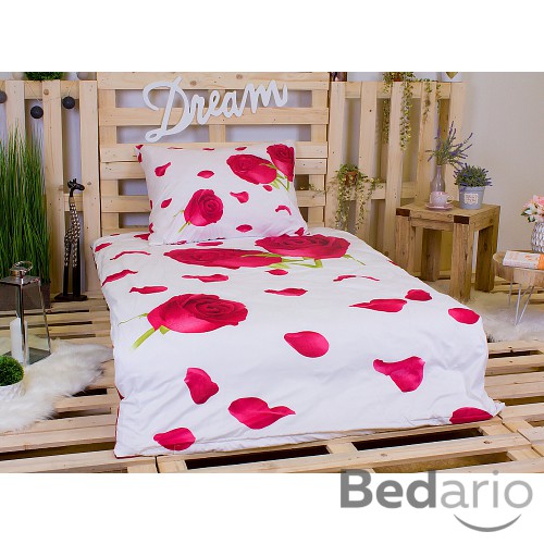 3D povlečení 140x200+70x90 Růže červená