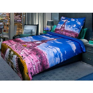 3D povlečení 140x200+70x90 Paris Pink