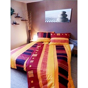 Krepové povlečení DELUXE 70x90 140x220 - Oranžová rustika