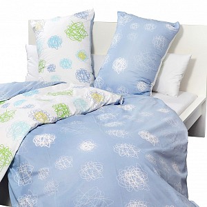 Bavlněný povlak orbit modro-bílý 70x90