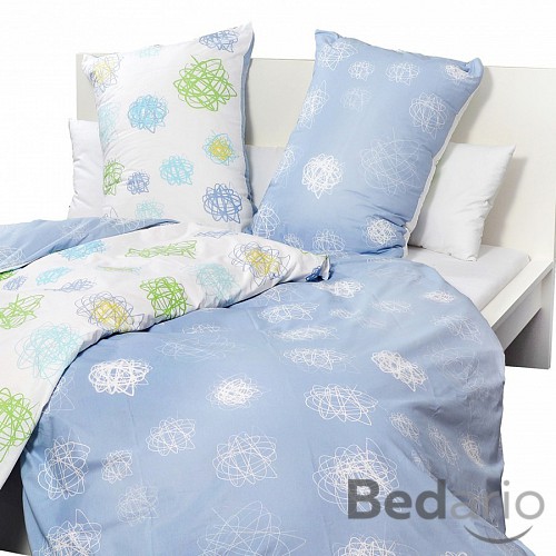 Bavlněný povlak orbit modro-bílý 70x90