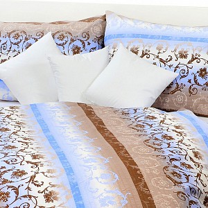 Bavlněný povlak ornament modrý 70x90