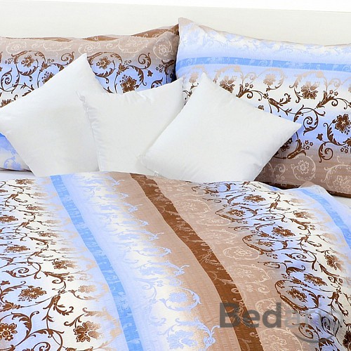 Bavlněný povlak ornament modrý 70x90