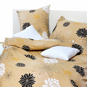 Bavlněný povlak květinová variace béžová 70x90