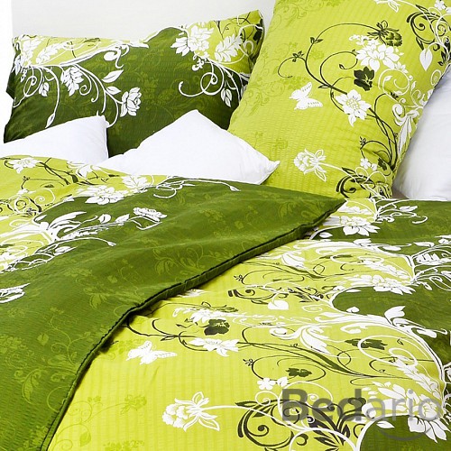 Bavlněný povlak květy zelené 70x90