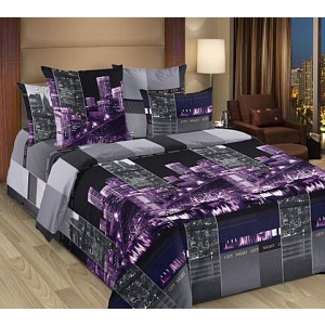 Bavlněné povlečení NOČNÍ MĚSTO 140x220+70x90