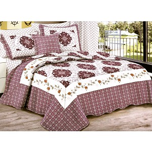 Přehoz na postel s povlaky na polštářky 240x220 + 2x50x70 VIOLET