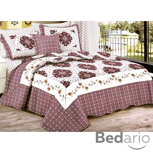 Přehoz na postel s povlaky na polštářky 240x220 + 2x50x70 VIOLET