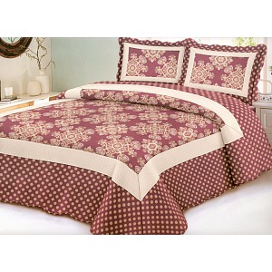 Přehoz na postel s povlaky na polštářky 240x220 + 2x50x70 BORDO