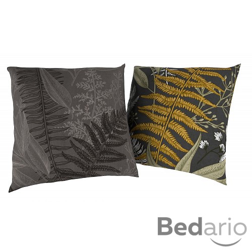 Sada 2 povlaků na polštář bavlněný satén KAPRADÍ - 40x40cm