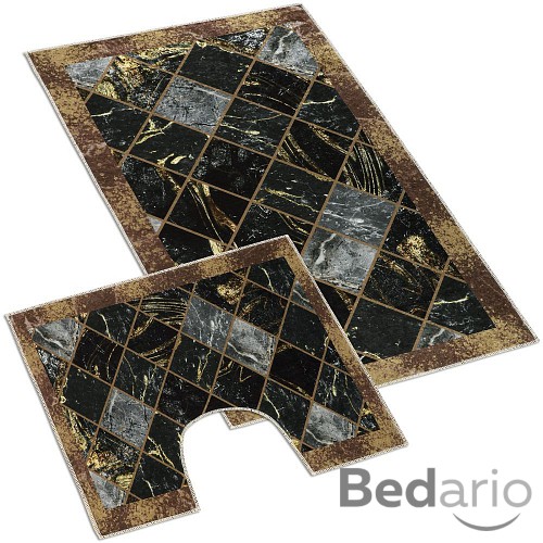 Koupelnová a WC předložka Hnědý mramor 3D