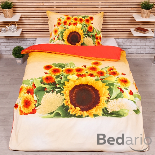 3D povlečení 140x200+70x90 Svazek slunečnic