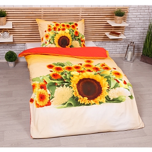 3D povlečení 140x200+70x90 Svazek slunečnic