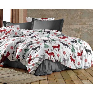 Bavlněné povlečení DELUXE 140x200+70x90 Vánoční sob