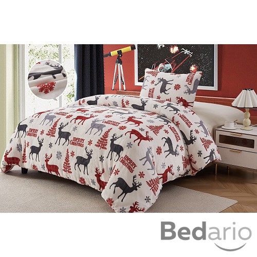 Mikroplyšové povlečení Premium 140x200+70x90 Merry christmas