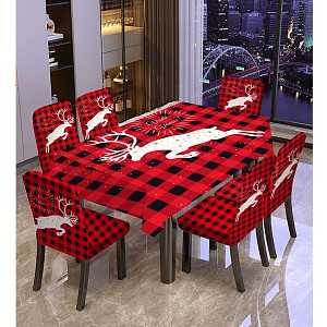 Pětidílný set ubrusu a potahů na židle - Sob