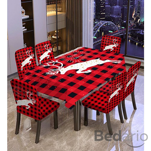 Sedmidílný set ubrusu a potahů na židle - Sob