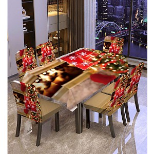 Sedmidílný set ubrusu a potahů na židle - Zátiší